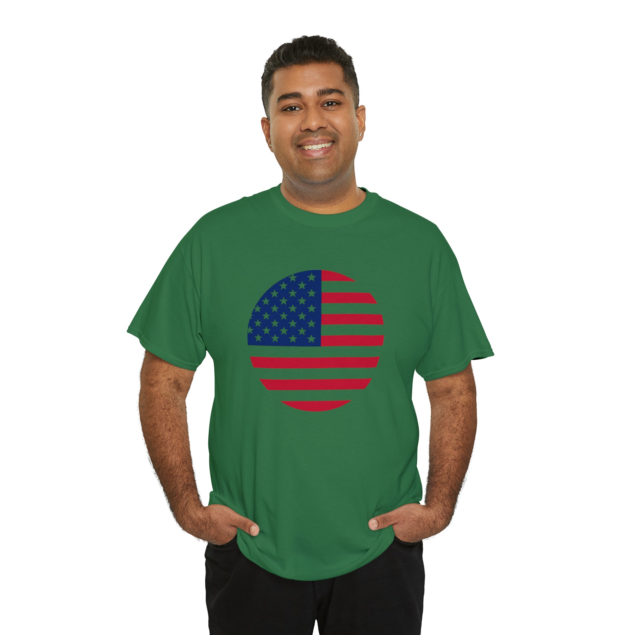 American Flag Globe Unisex Heavy Cotton Tee