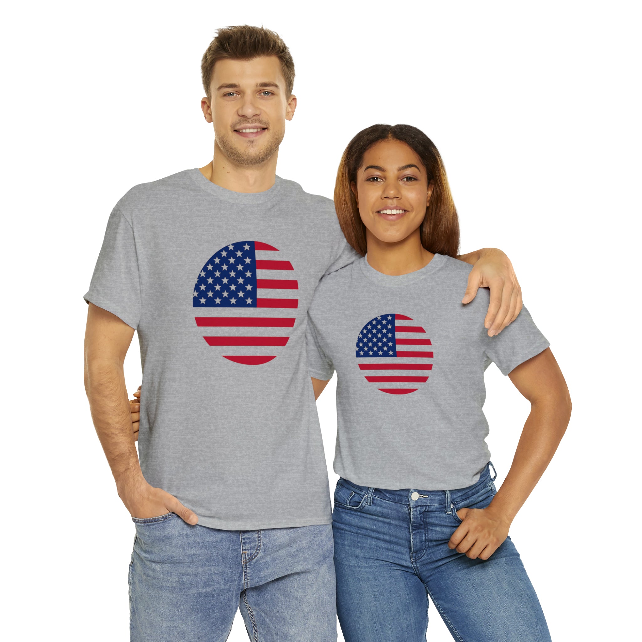 American Flag Globe Unisex Heavy Cotton Tee