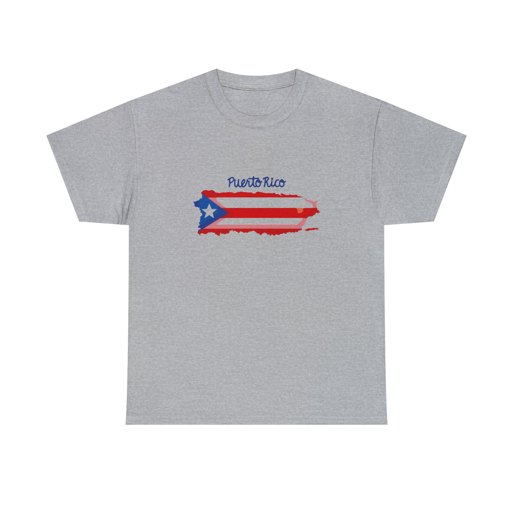 Island of Puerto Rico Flag Heavy Cotton Tee
