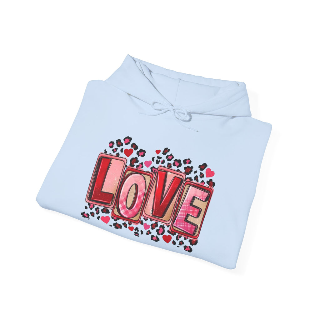 Valentine's Day Love Graphic Hoodie — Heart & 'LOVE' Valentine Pullover