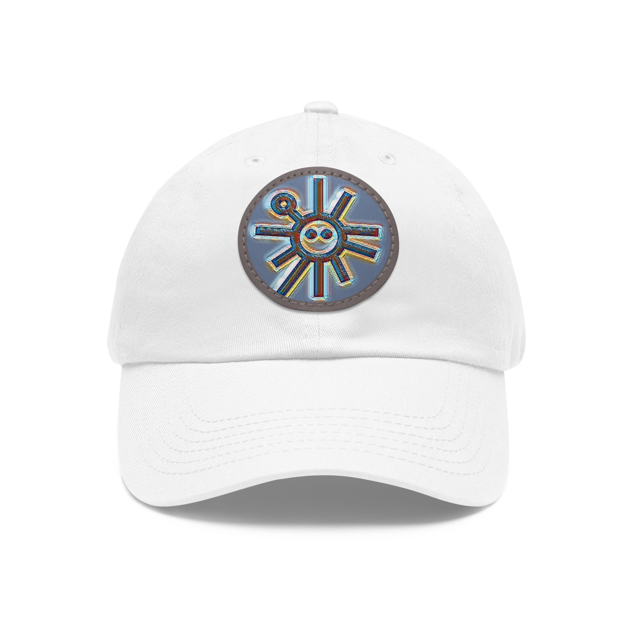 Taino Symbolism Dad Hat with Leather Patch (Round)