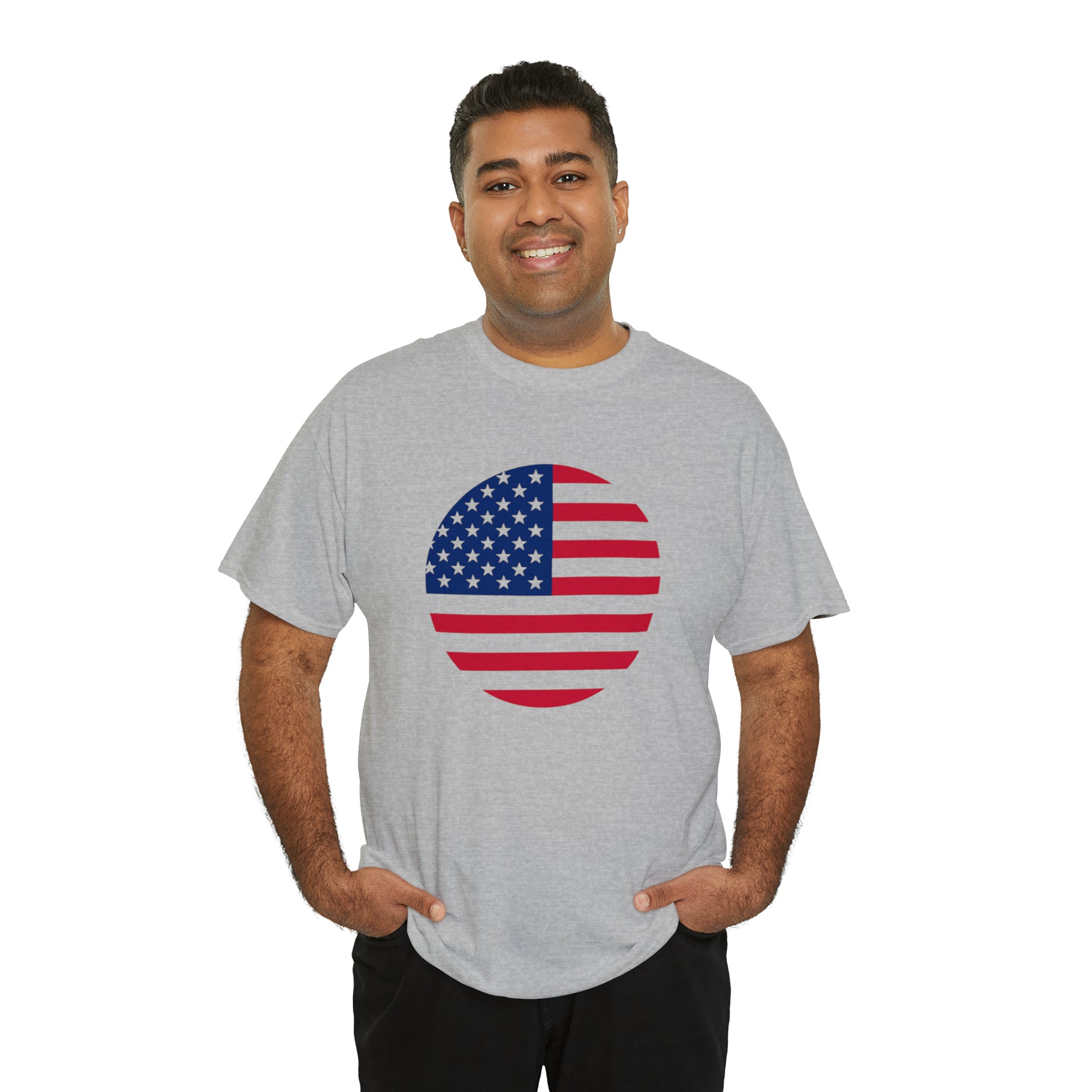 American Flag Globe Unisex Heavy Cotton Tee