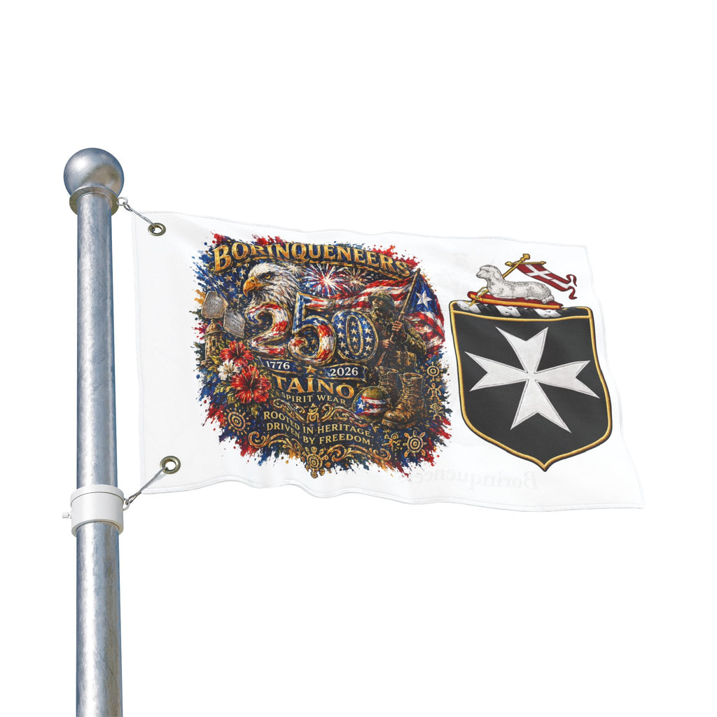 Borinqueers 250th Double-Sided Patriotic Flag — Puerto Rican Taino Heritage Memorial