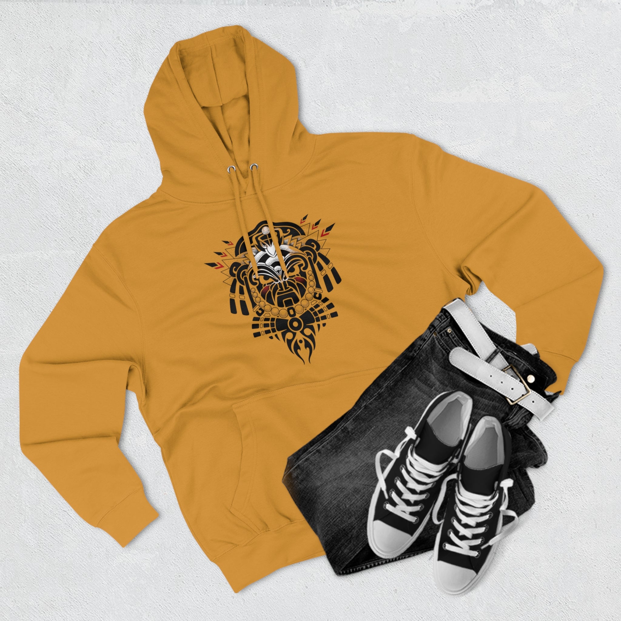 Tribal-Inspired Unisex Premium Pullover Hoodie