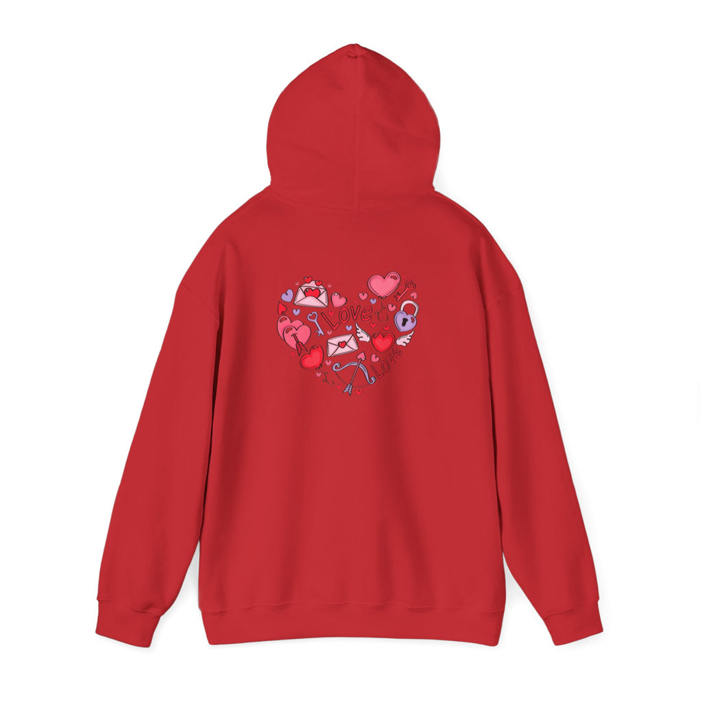 Valentine's Day Love Graphic Hoodie — Heart & 'LOVE' Valentine Pullover