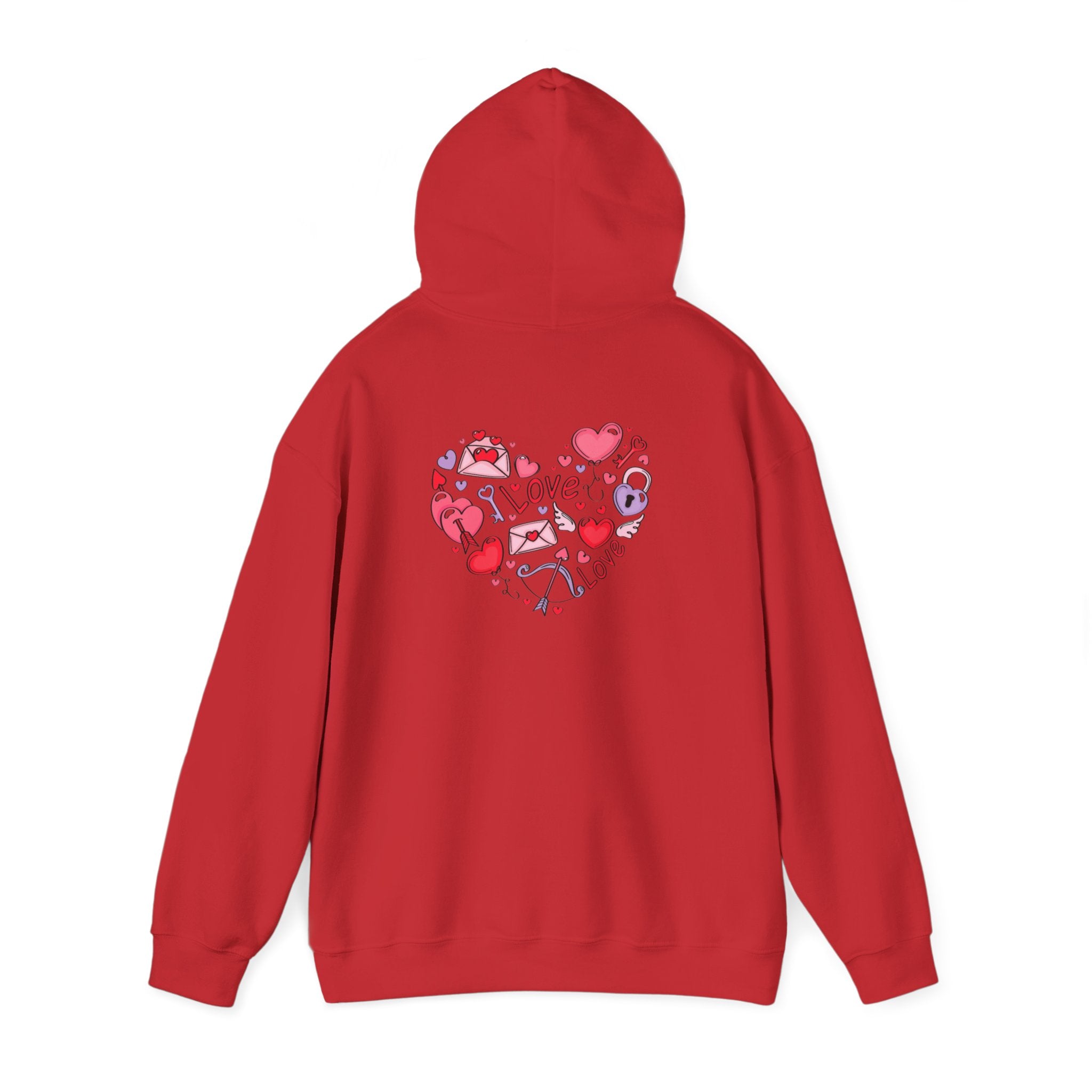 Valentine's Day Love Graphic Hoodie — Heart & 'LOVE' Valentine Pullover