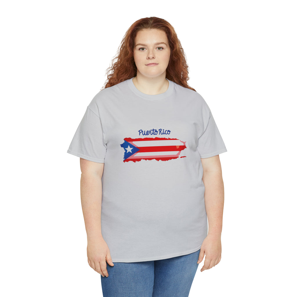 Island of Puerto Rico Flag Heavy Cotton Tee