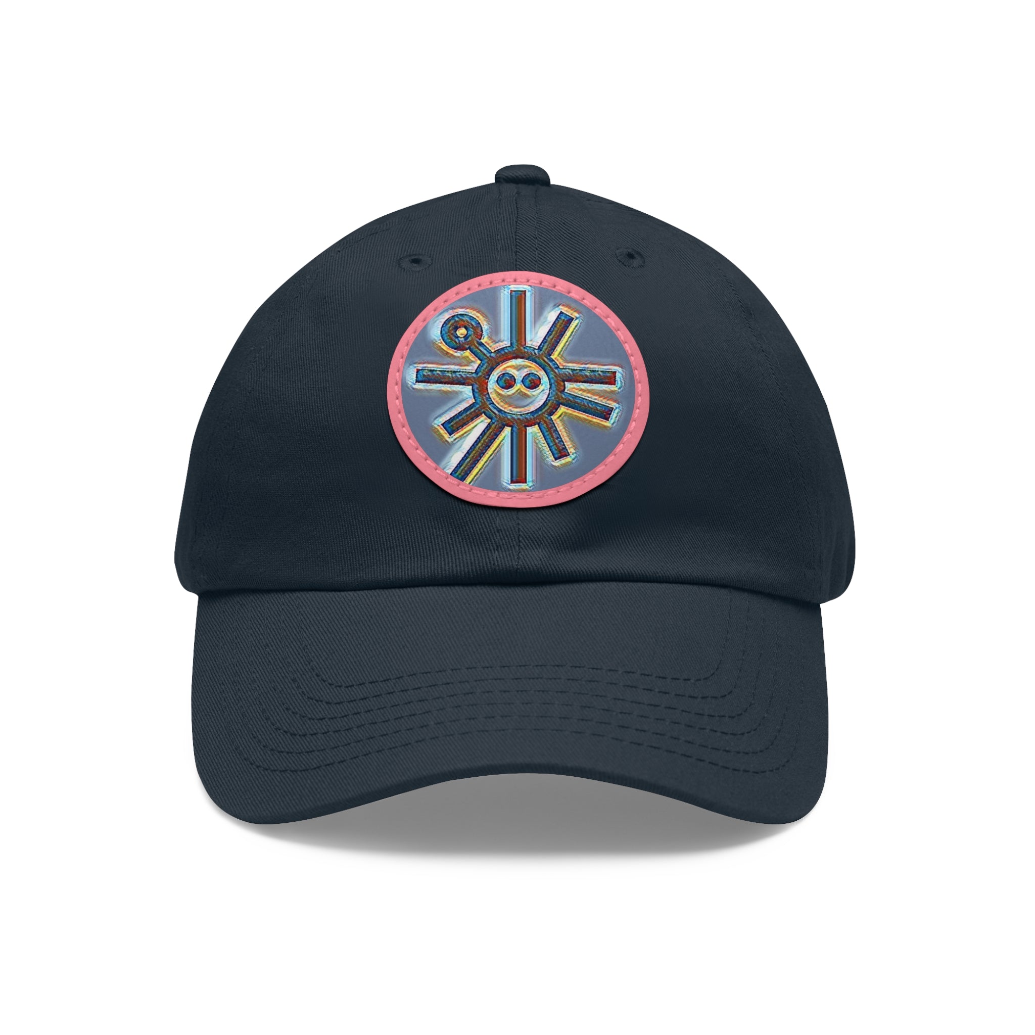 Taino Symbolism Dad Hat with Leather Patch (Round)