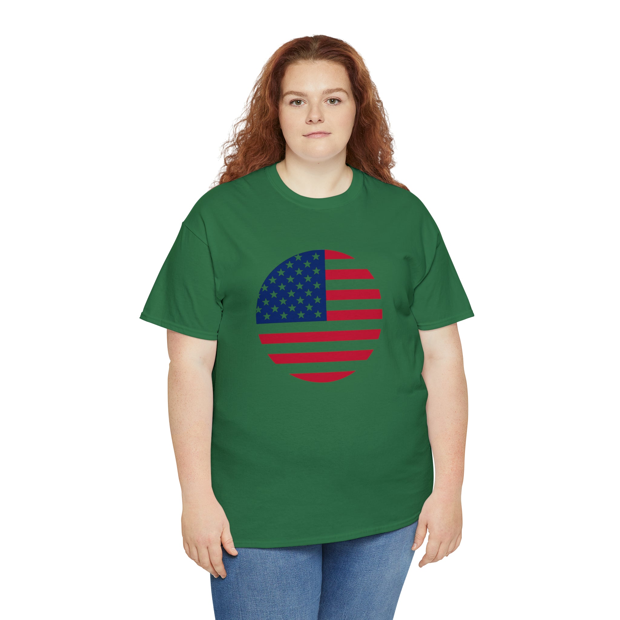 American Flag Globe Unisex Heavy Cotton Tee