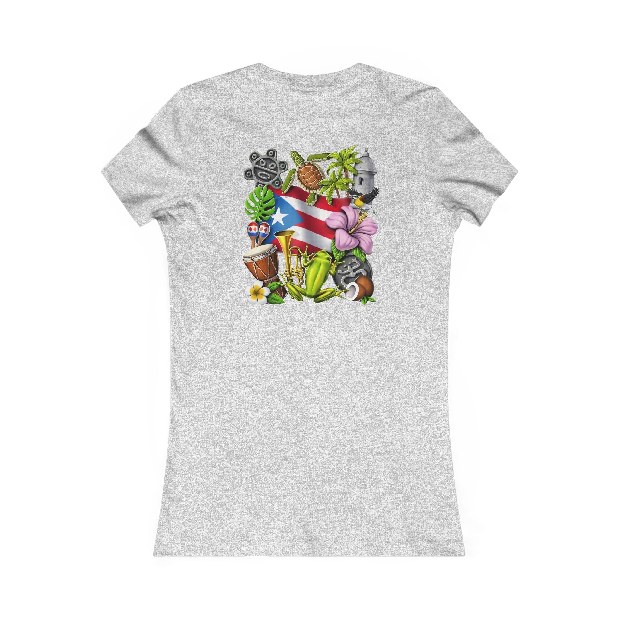 Patriotic Puerto Rico Rose Tee — Women's Flag Butterfly Floral T-Shirt