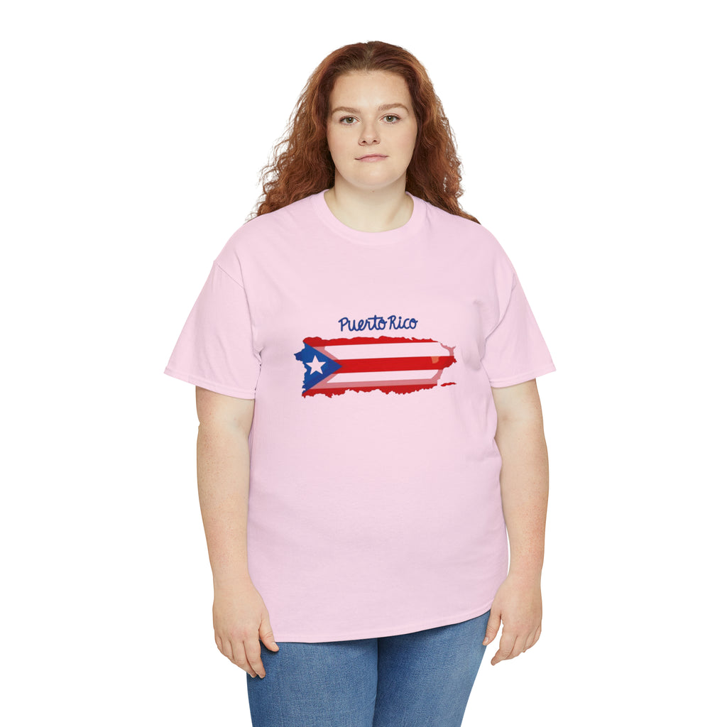 Island of Puerto Rico Flag Heavy Cotton Tee