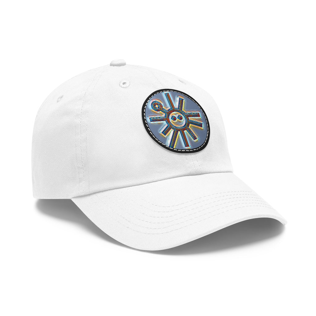Taino Symbolism Dad Hat with Leather Patch (Round)