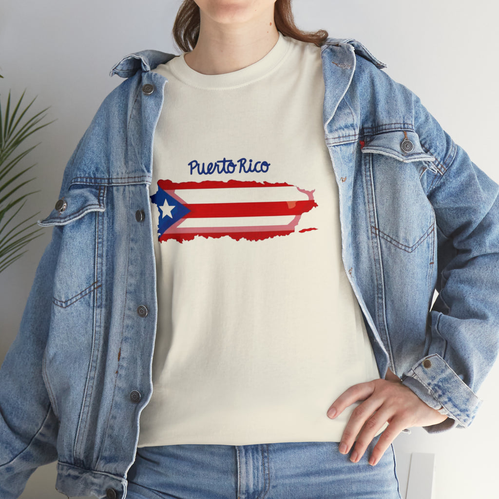 Island of Puerto Rico Flag Heavy Cotton Tee