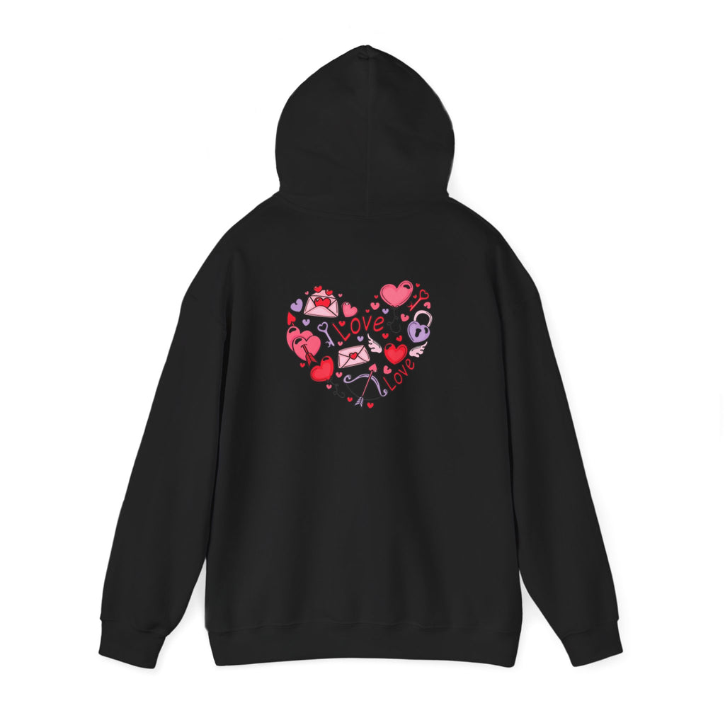Valentine's Day Love Graphic Hoodie — Heart & 'LOVE' Valentine Pullover