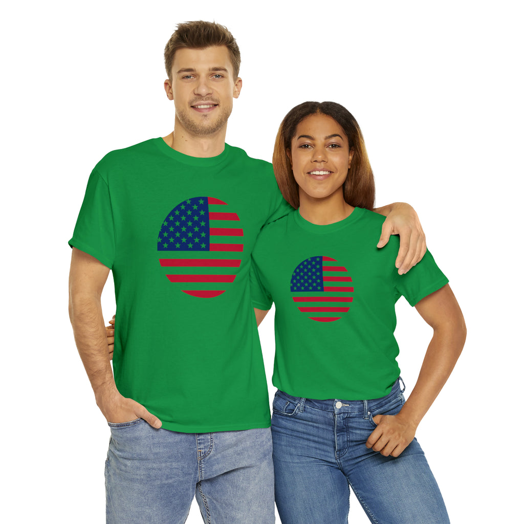 American Flag Globe Unisex Heavy Cotton Tee