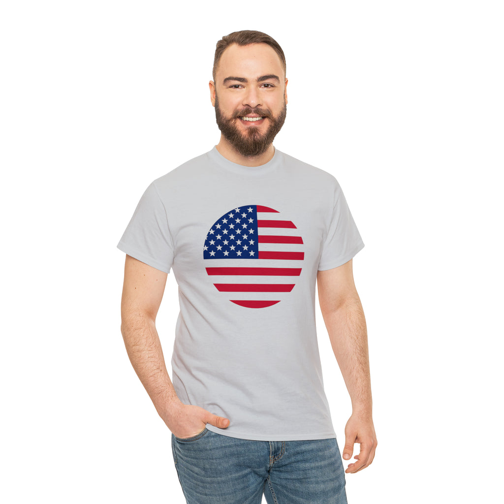 American Flag Globe Unisex Heavy Cotton Tee
