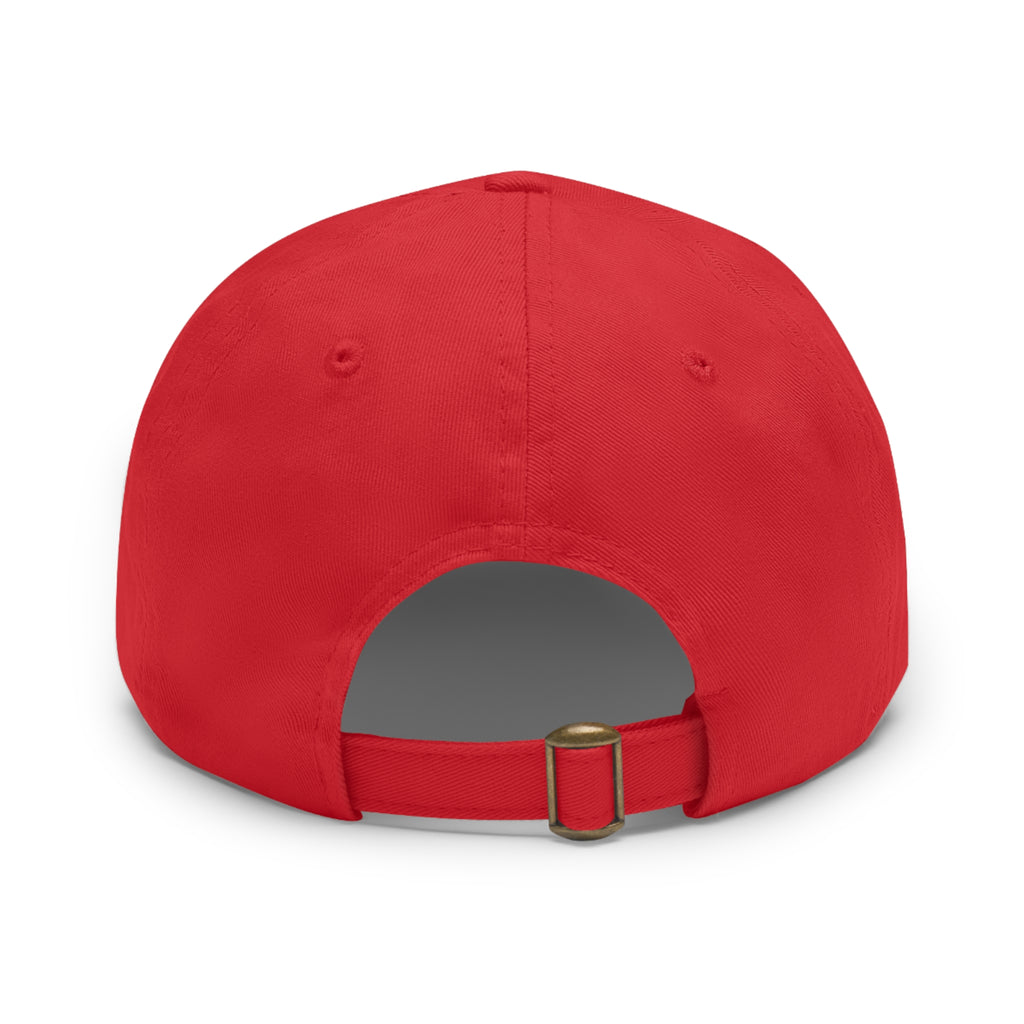 Taino Symbolism Dad Hat with Leather Patch (Round)