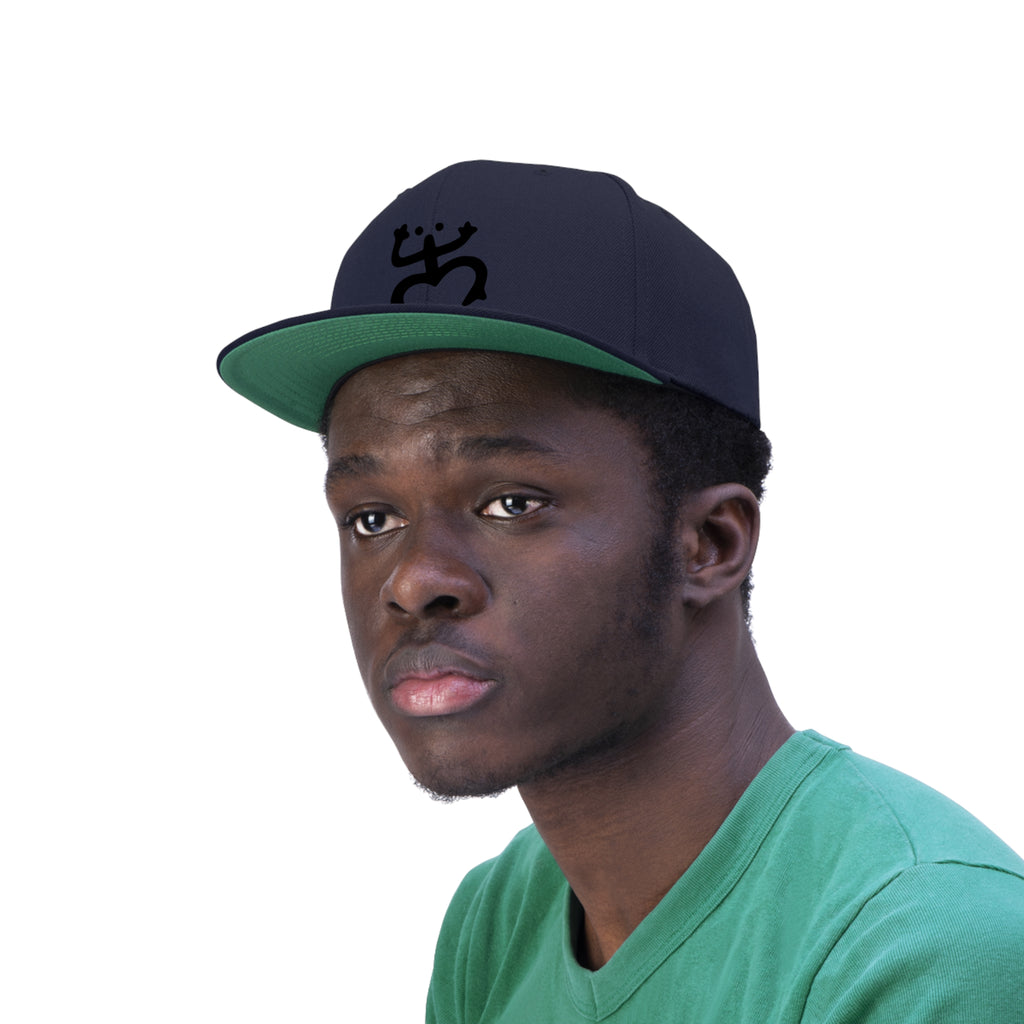 Taino Black Coqui Unisex Flat Bill Hat