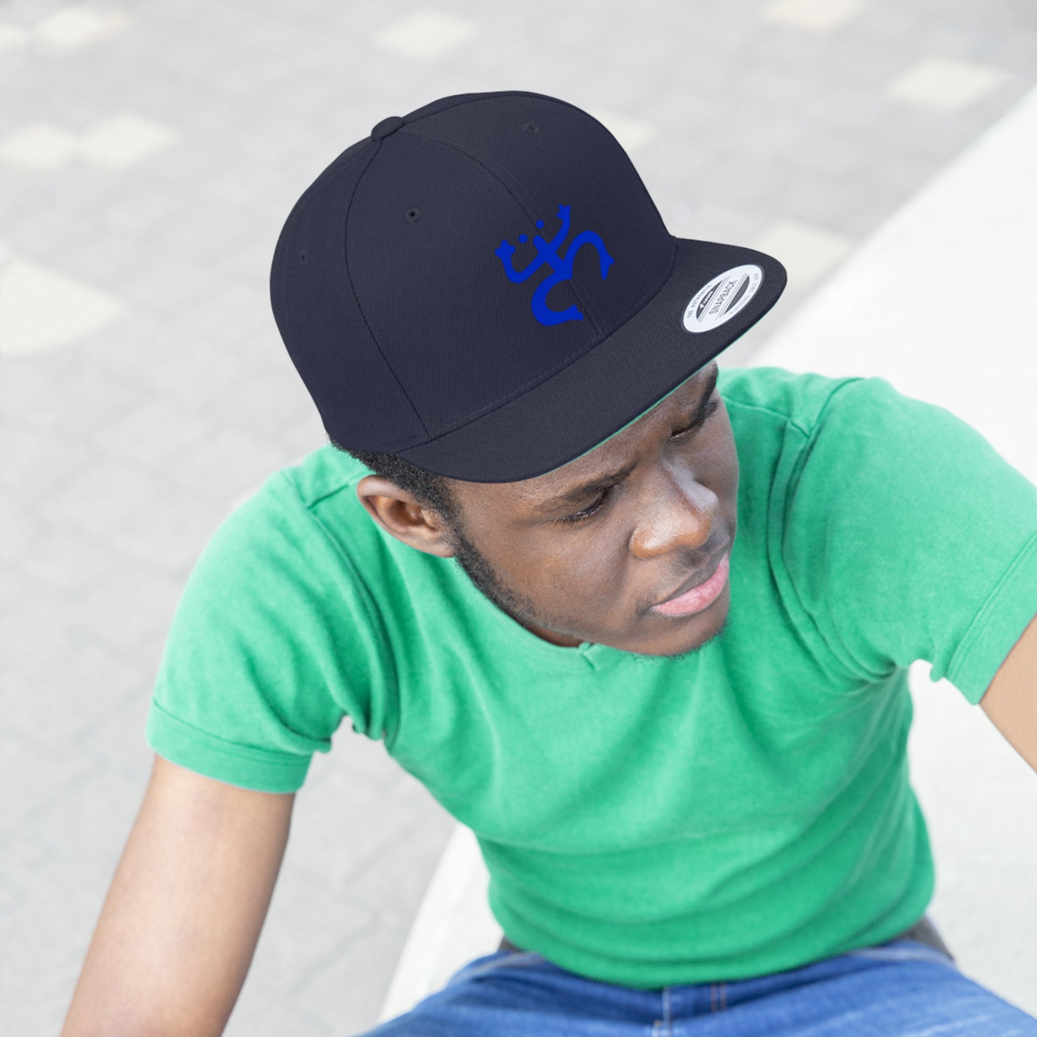 Taino Dark Blue Coqui Unisex Flat Bill Hat