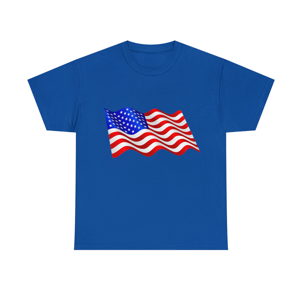 American Wavy Flag Unisex Heavy Cotton Tee