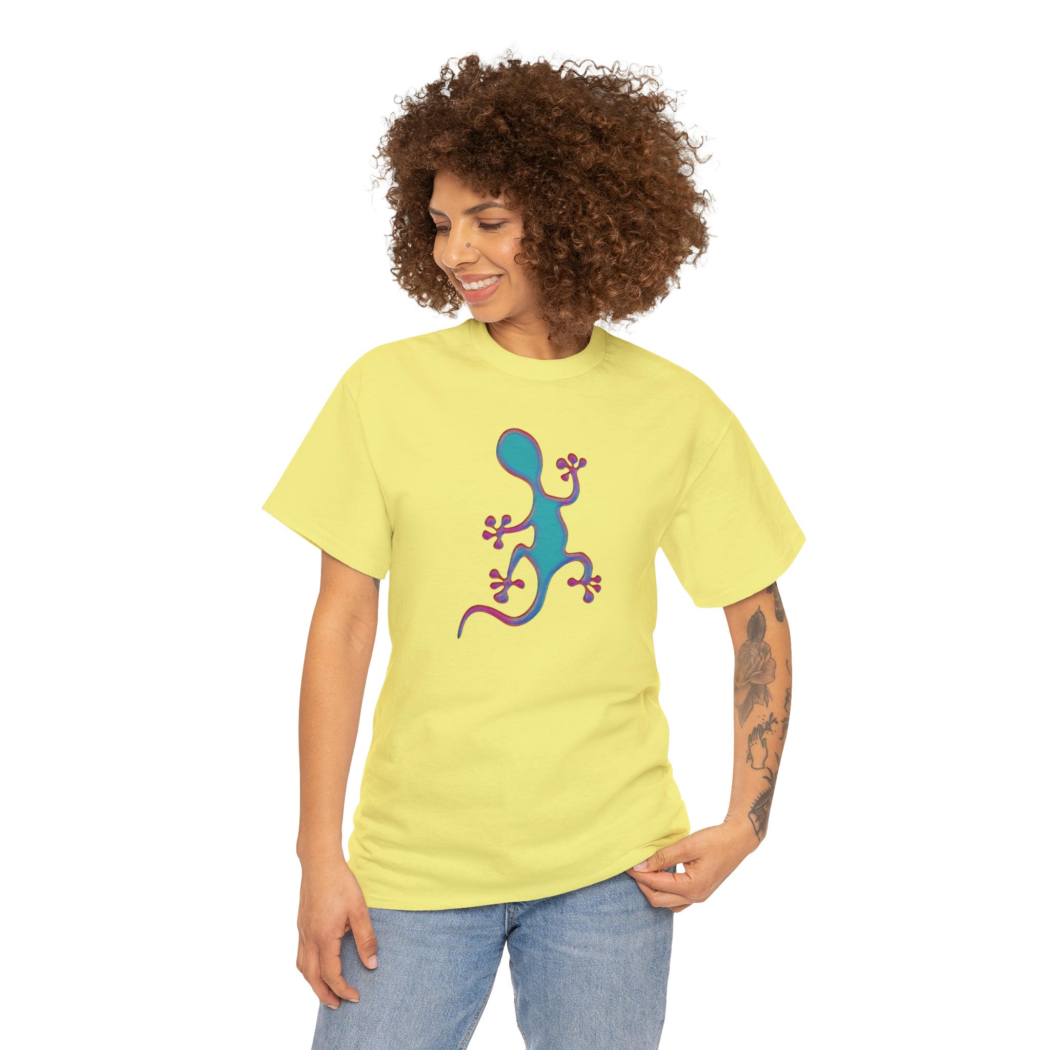 Taino-Inspired Salamander 2 Unisex Heavy Cotton Tee