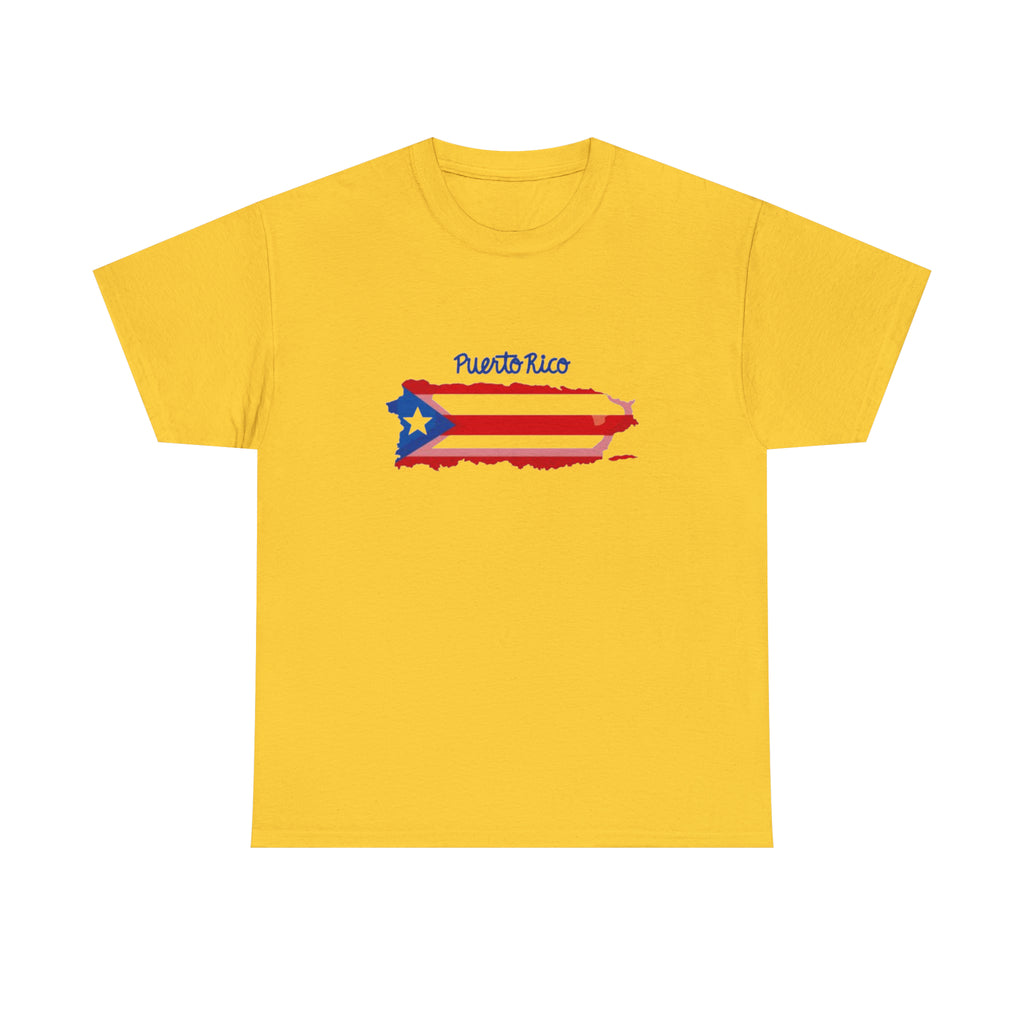Island of Puerto Rico Flag Heavy Cotton Tee