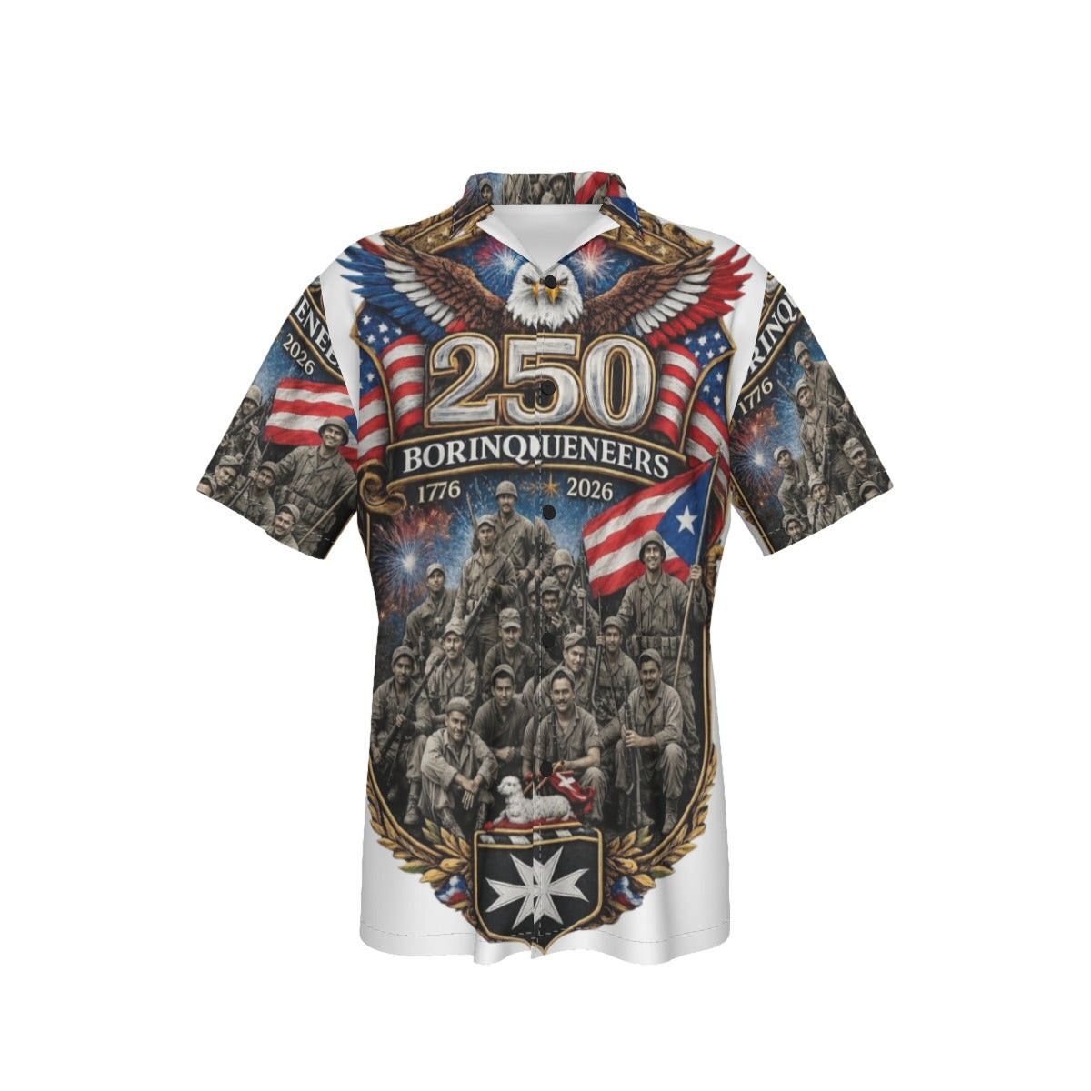 TSW 250th Anniversary Celebration Boriqueneers All-Over Print Men's Hawaiian Shirt