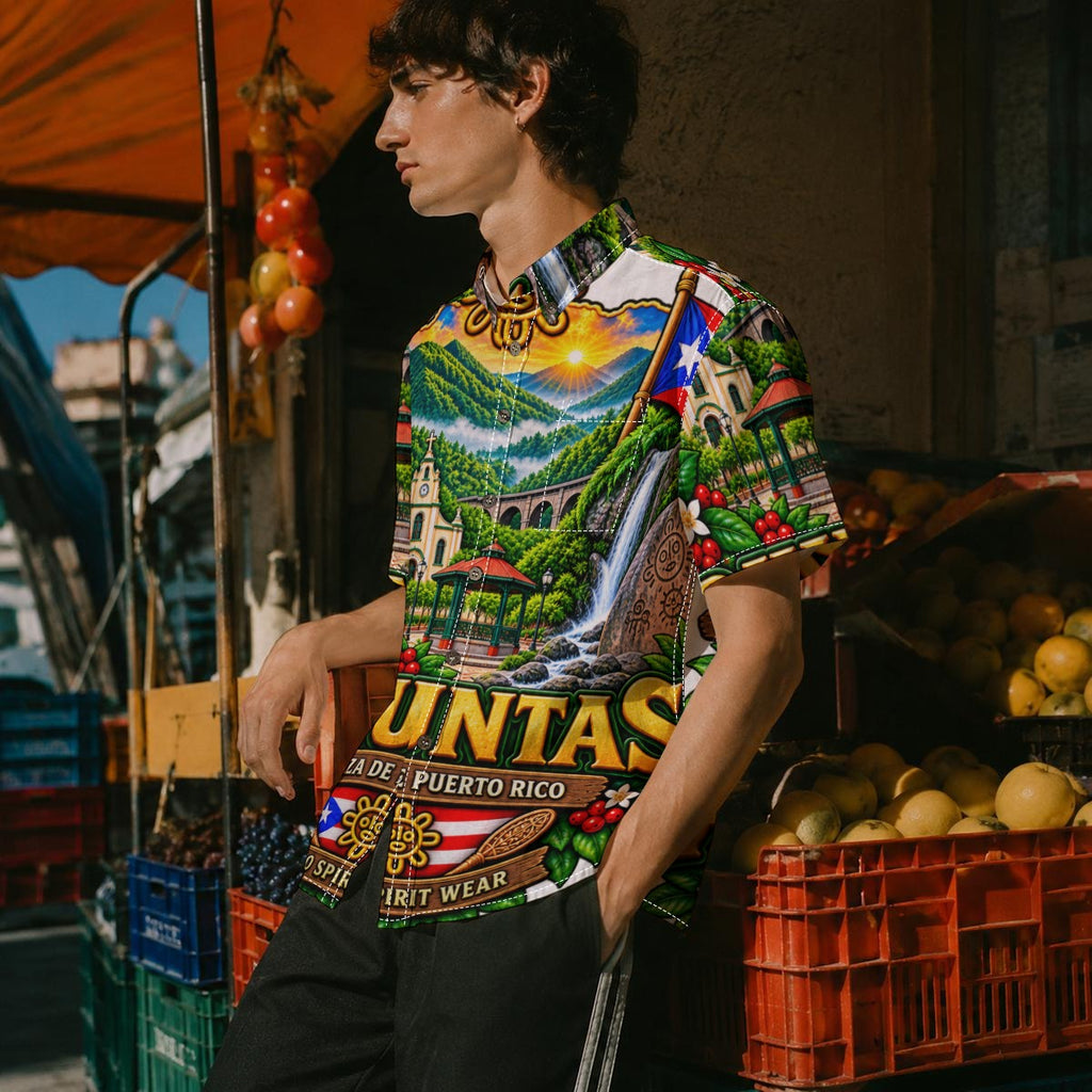 All-Over Print Men's Breathable Shirt|140GSM Slub Cotton