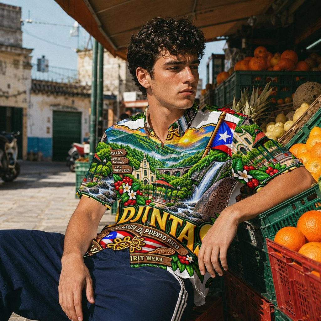 All-Over Print Men's Breathable Shirt|140GSM Slub Cotton