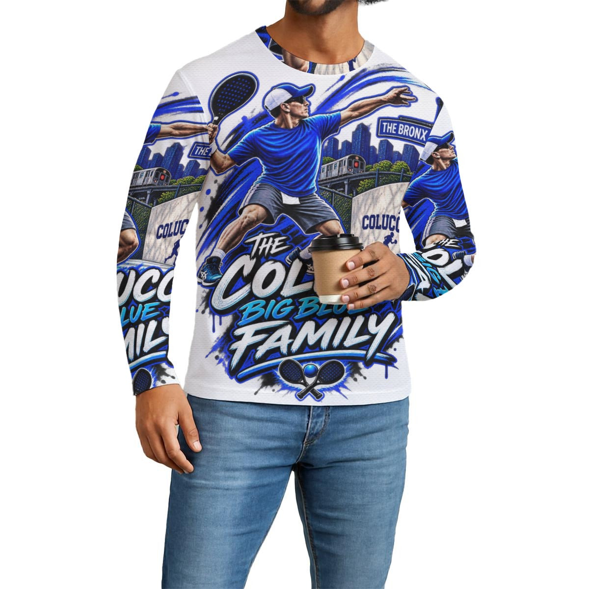 The Colucci Big Blue Family "All Over Print" Long Sleeve TShirt