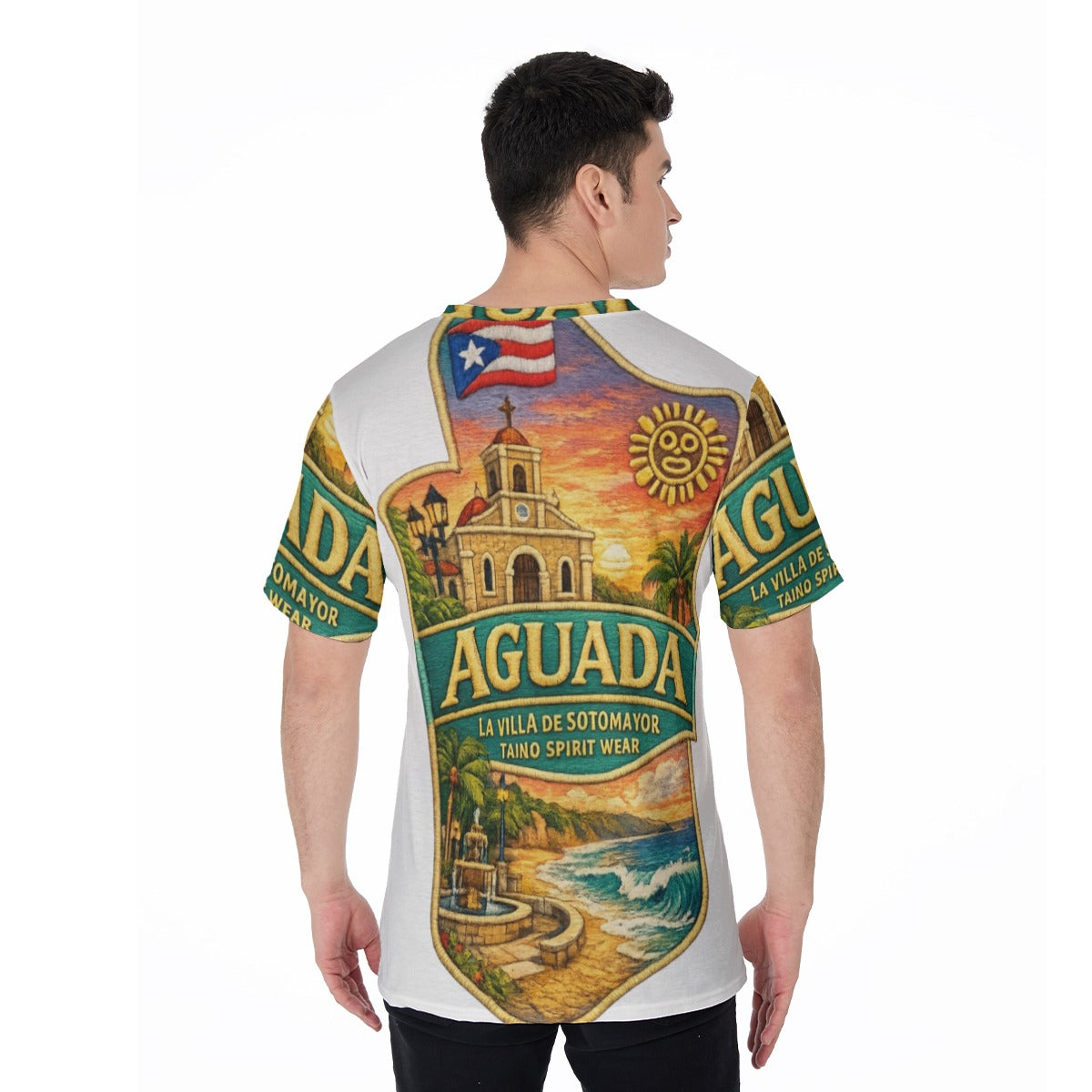 TSW Aguada Puerto Rico All-Over Print V-Neck T-Shirt