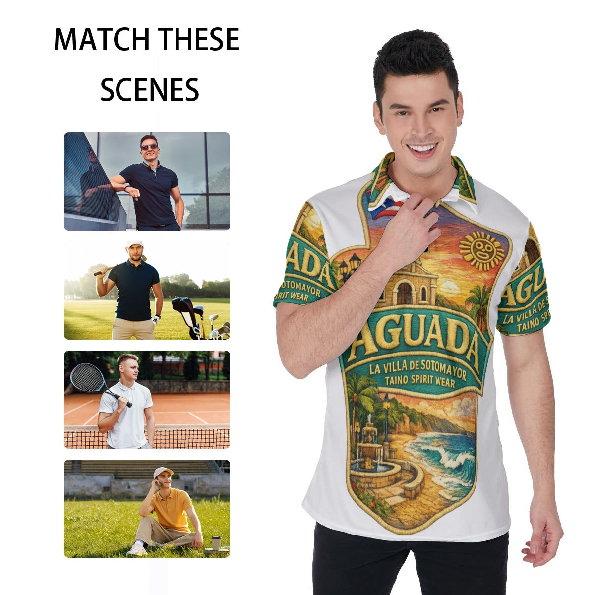 TSW Aguada Puerto Rico All-Over Print Men's Polo Shirt