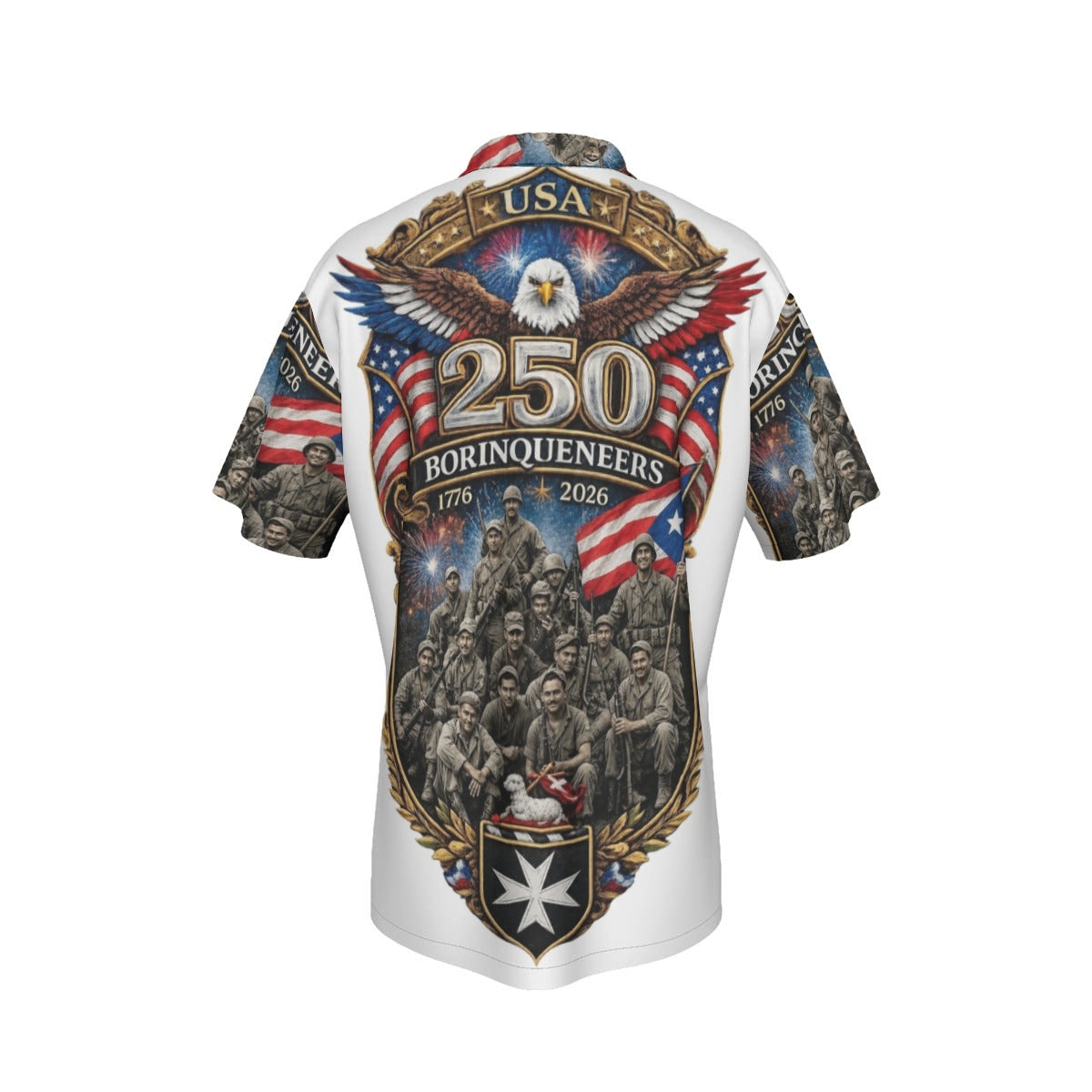 TSW 250th Anniversary Celebration Boriqueneers All-Over Print Men's Hawaiian Shirt