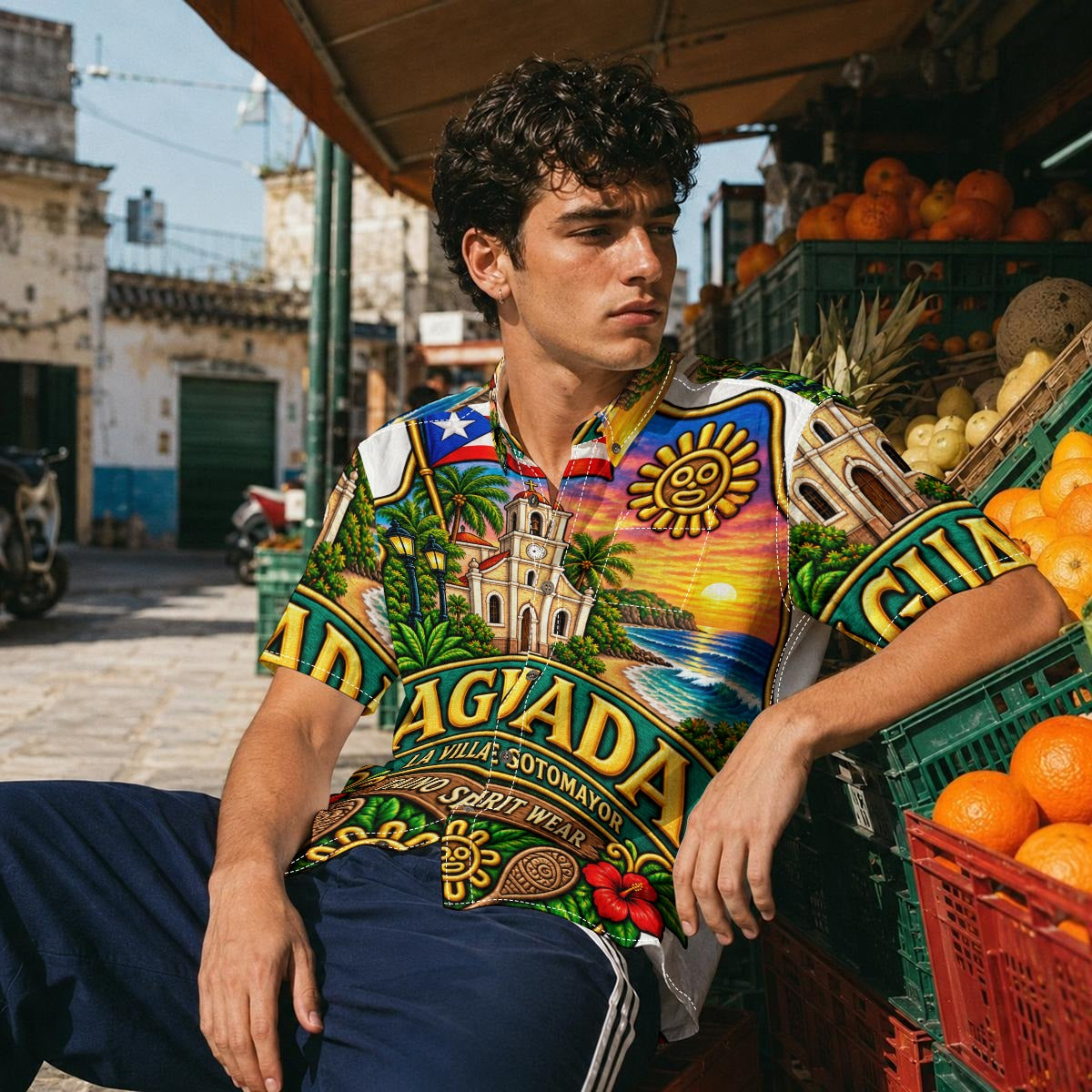 All-Over Print Men's Breathable Shirt|140GSM Slub Cotton