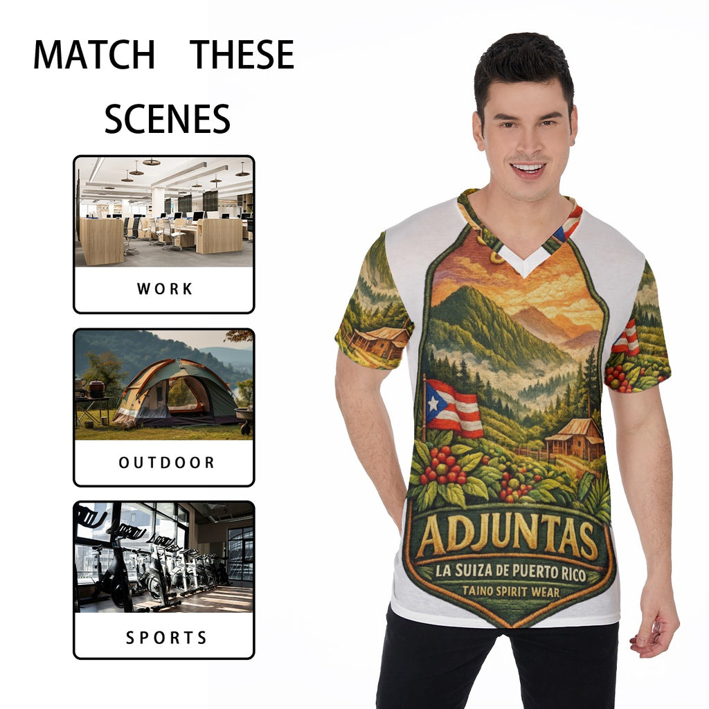 TSW Adjuntas Puerto Rico All-Over Print V-Neck T-Shirt