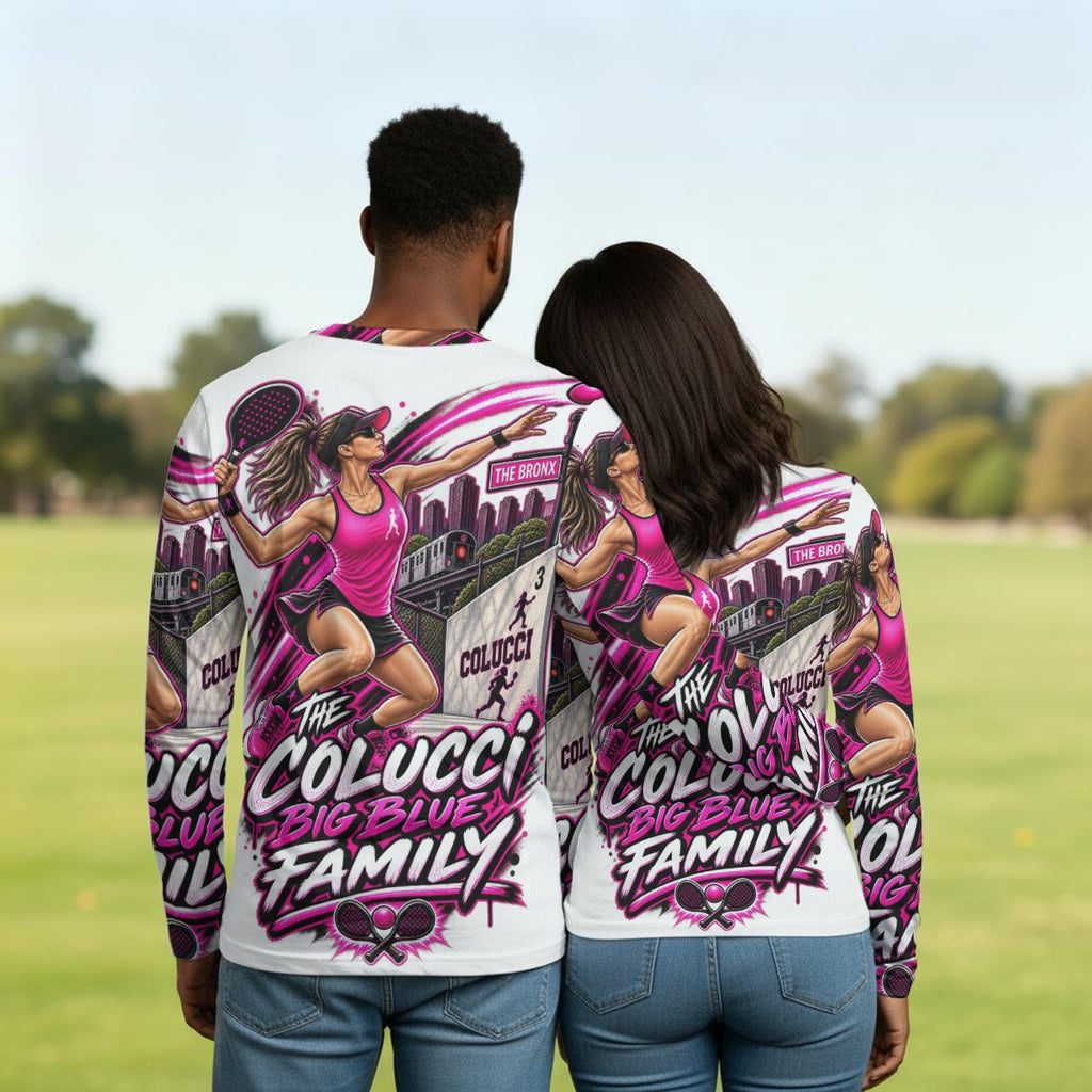 The Colucci Big Blue Family "All Over Print" Pink Long Sleeve TShirt