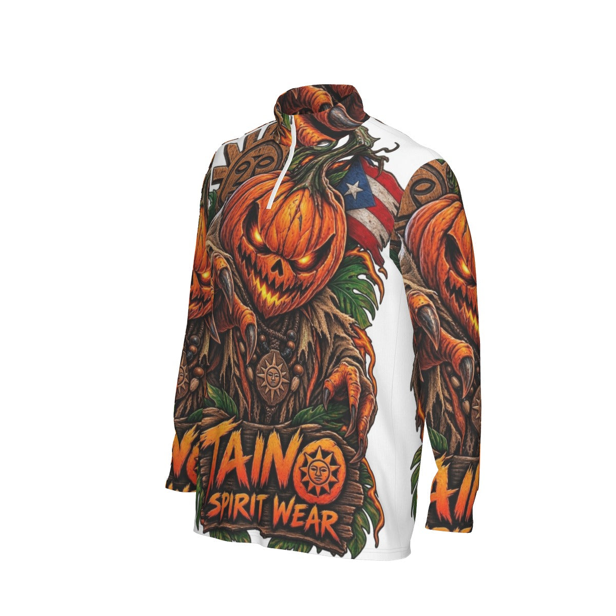 All-Over Print Men's Sports Collar Jersey With Long Sleeve| Interlock