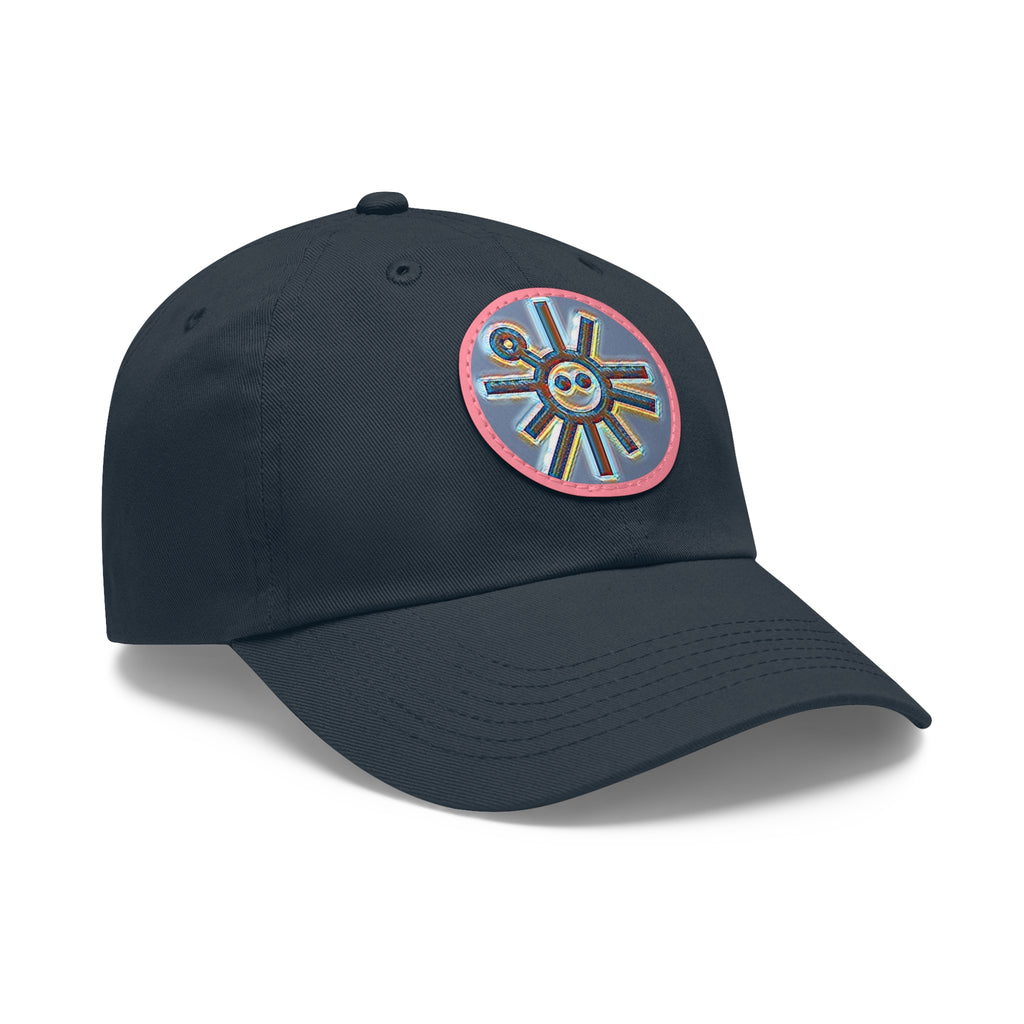 Taino Symbolism Dad Hat with Leather Patch (Round)
