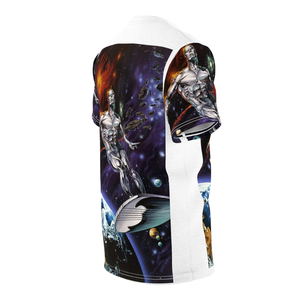 Silver Surfing Man Unisex Cut & Sew Tee (AOP)