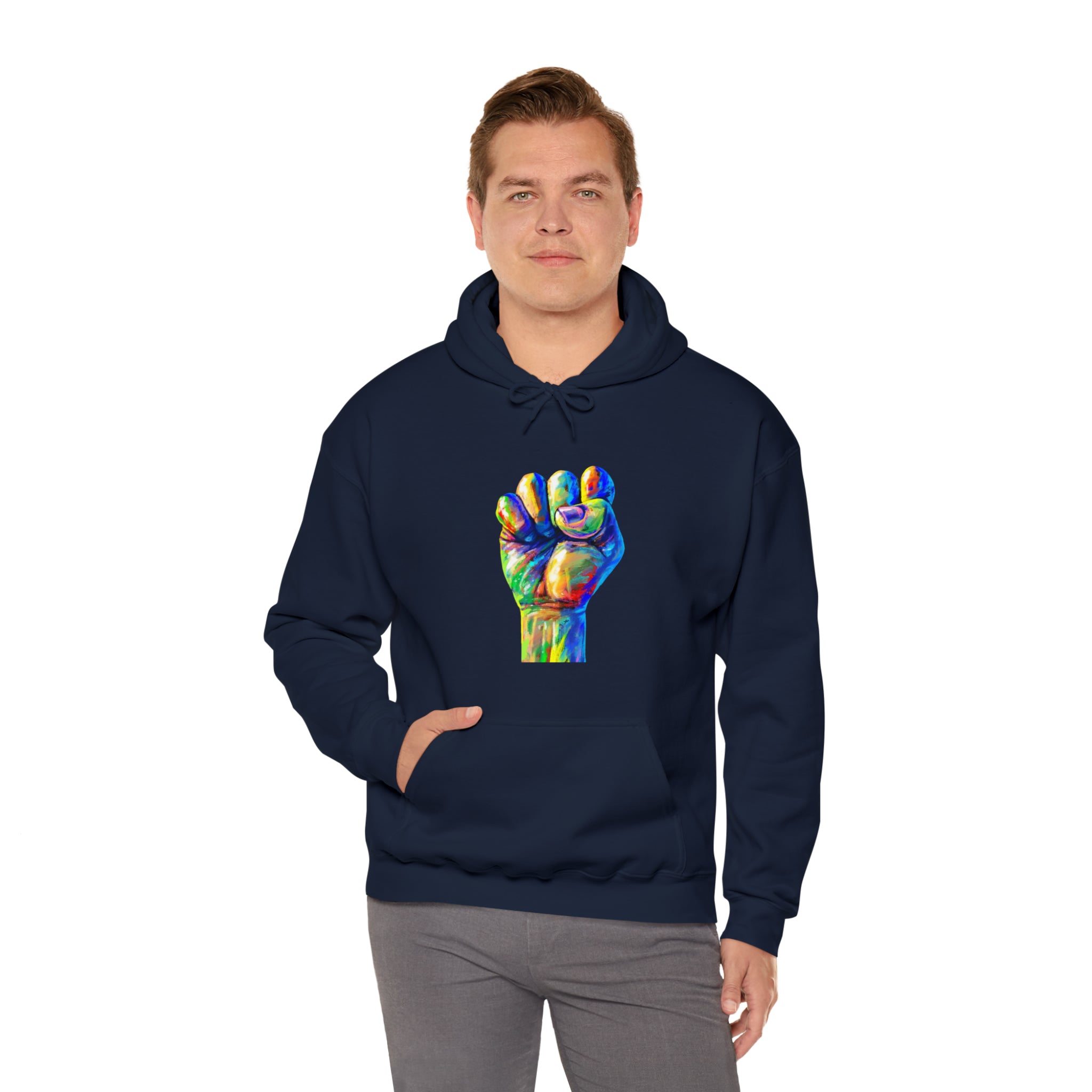 Power to The People Fist Unisex Heavy Blend™ Hooded Sweatshirt
