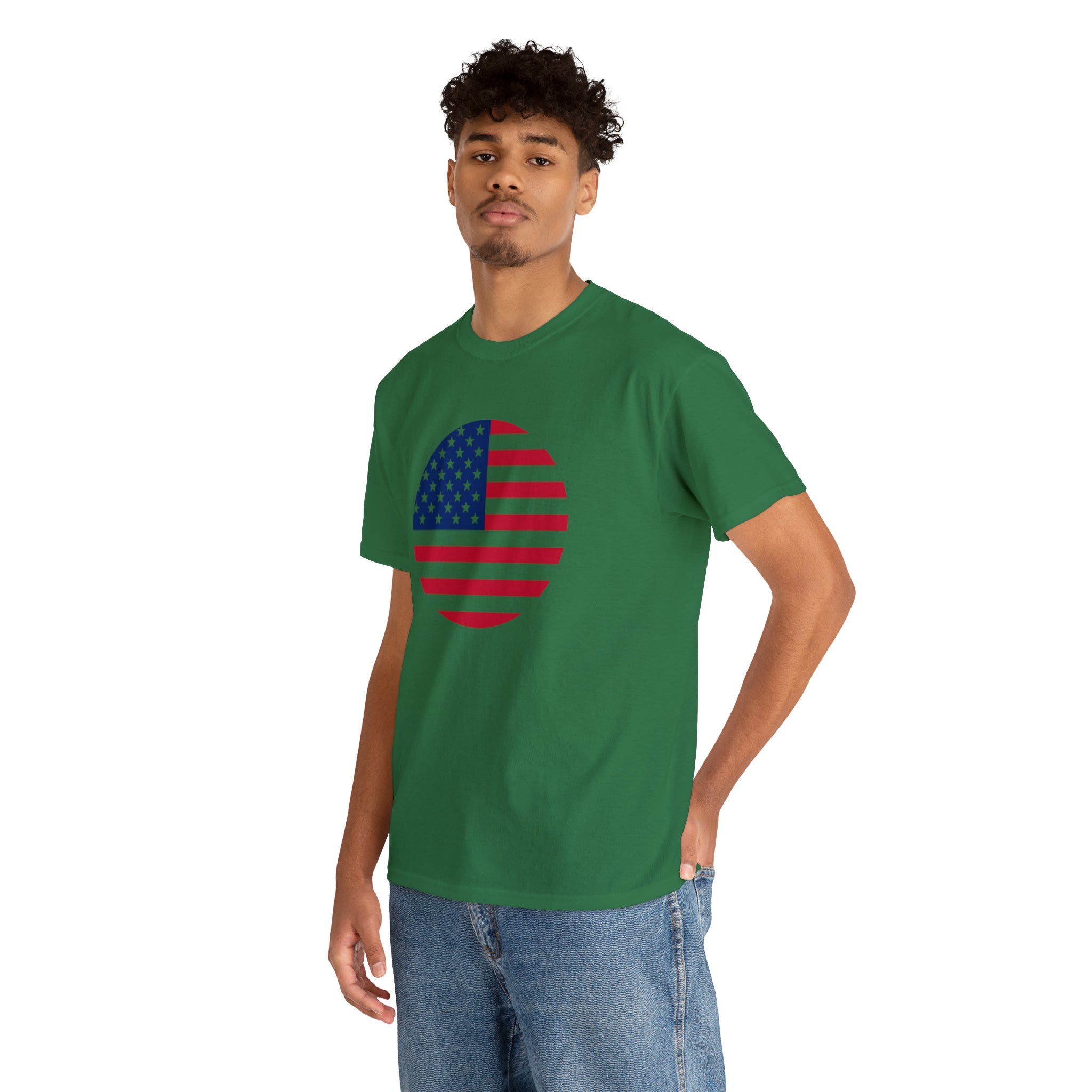 American Flag Globe Unisex Heavy Cotton Tee