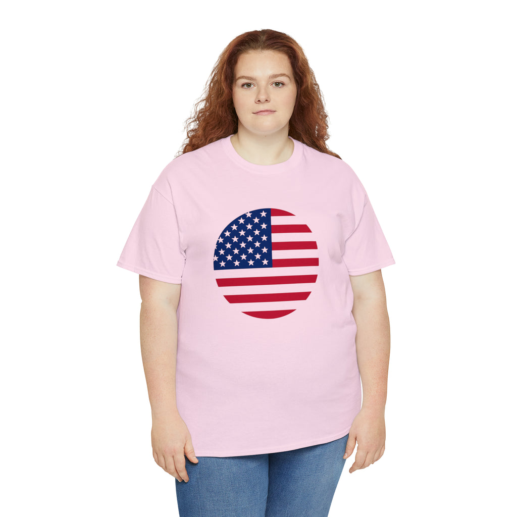 American Flag Globe Unisex Heavy Cotton Tee