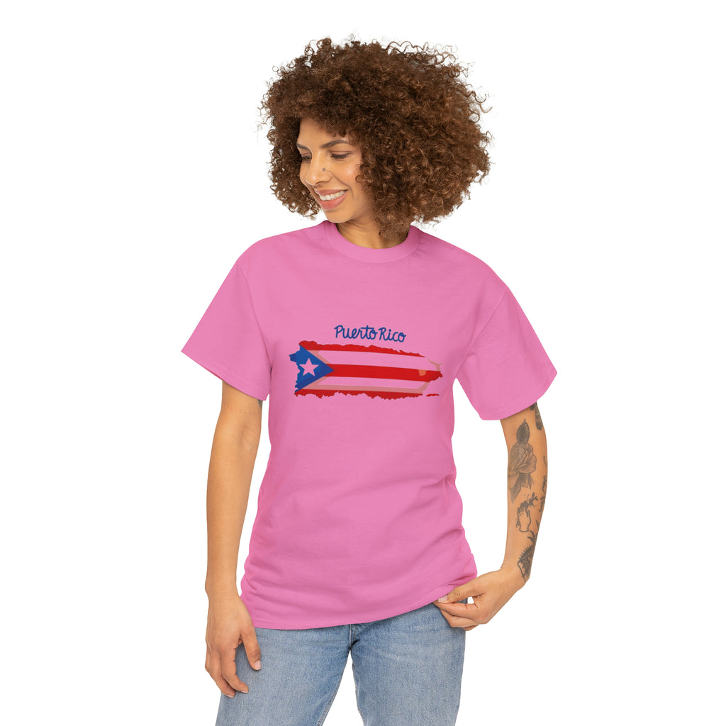 Island of Puerto Rico Flag Heavy Cotton Tee
