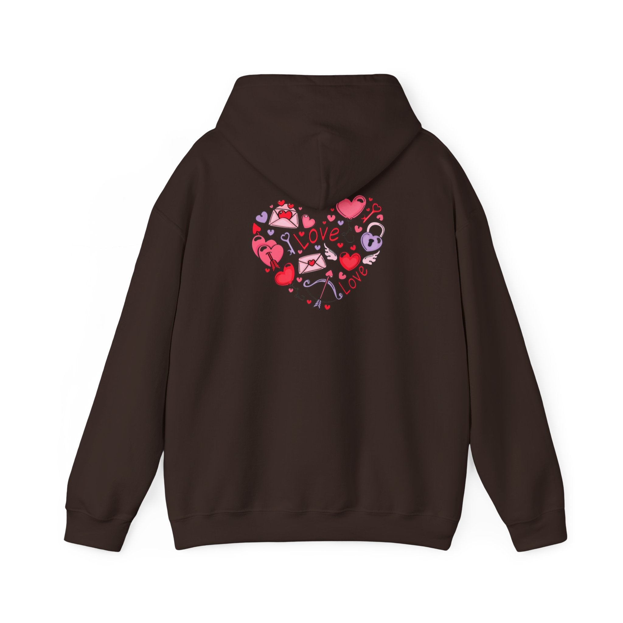 Valentine's Day Love Graphic Hoodie — Heart & 'LOVE' Valentine Pullover