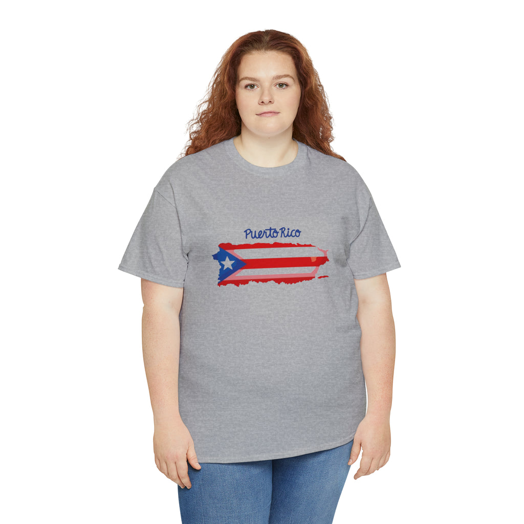 Island of Puerto Rico Flag Heavy Cotton Tee