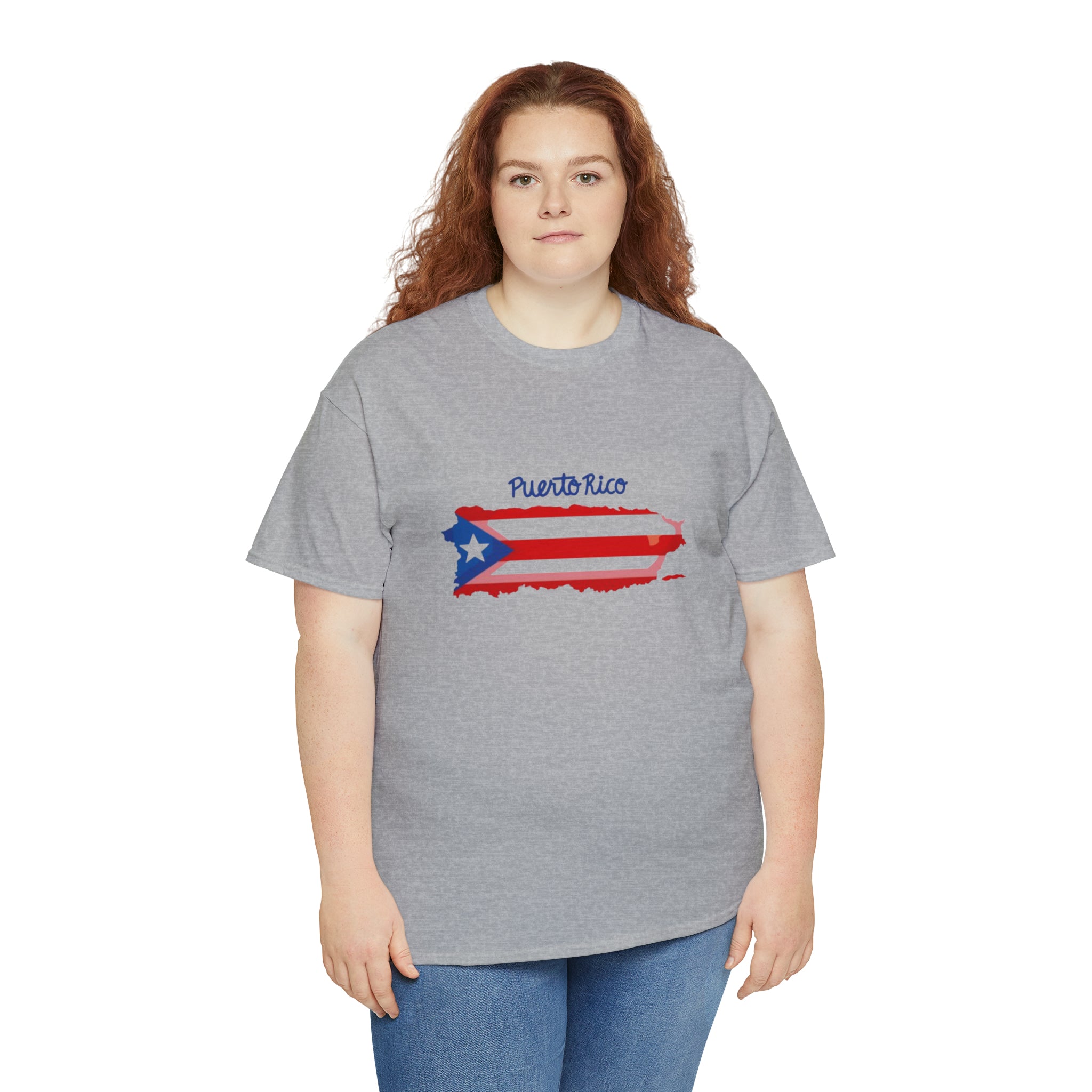 Island of Puerto Rico Flag Heavy Cotton Tee
