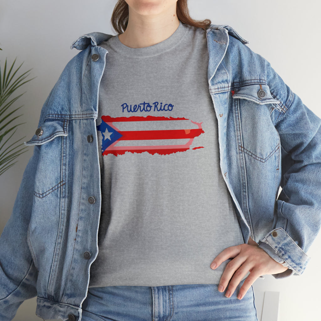 Island of Puerto Rico Flag Heavy Cotton Tee