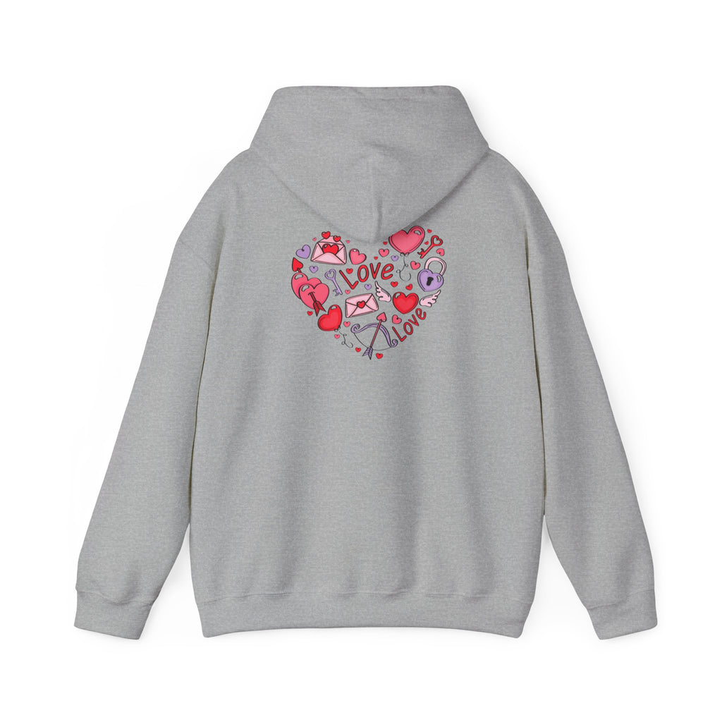 Valentine's Day Love Graphic Hoodie — Heart & 'LOVE' Valentine Pullover