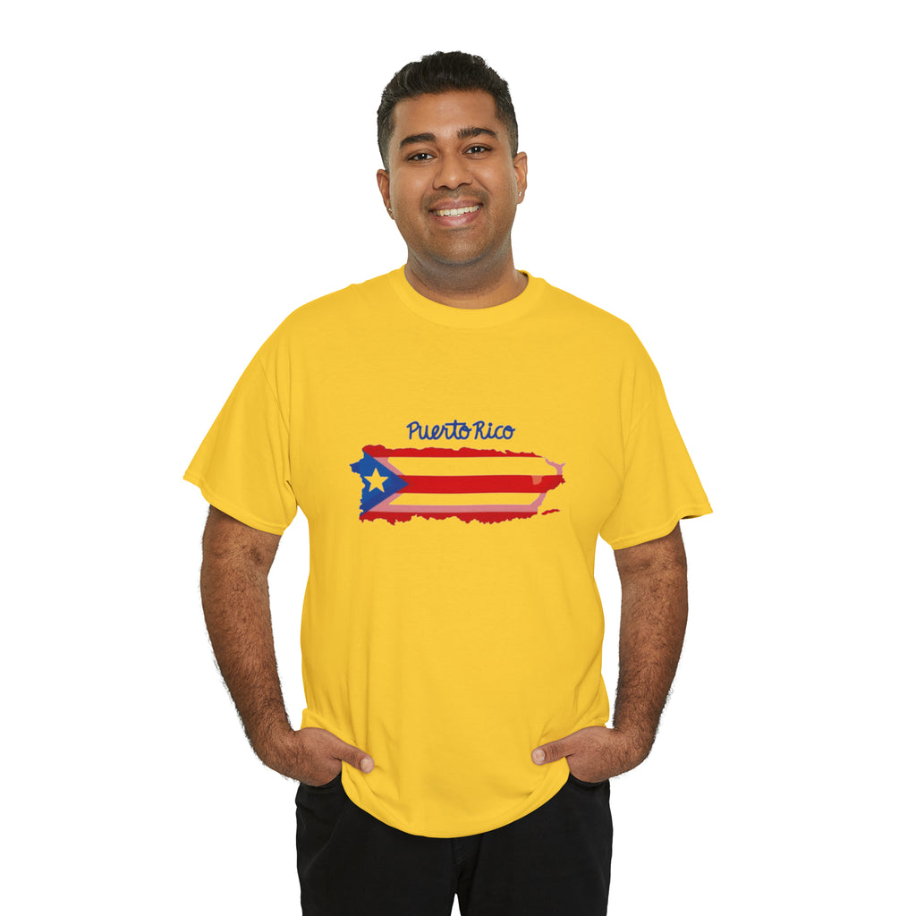 Island of Puerto Rico Flag Heavy Cotton Tee