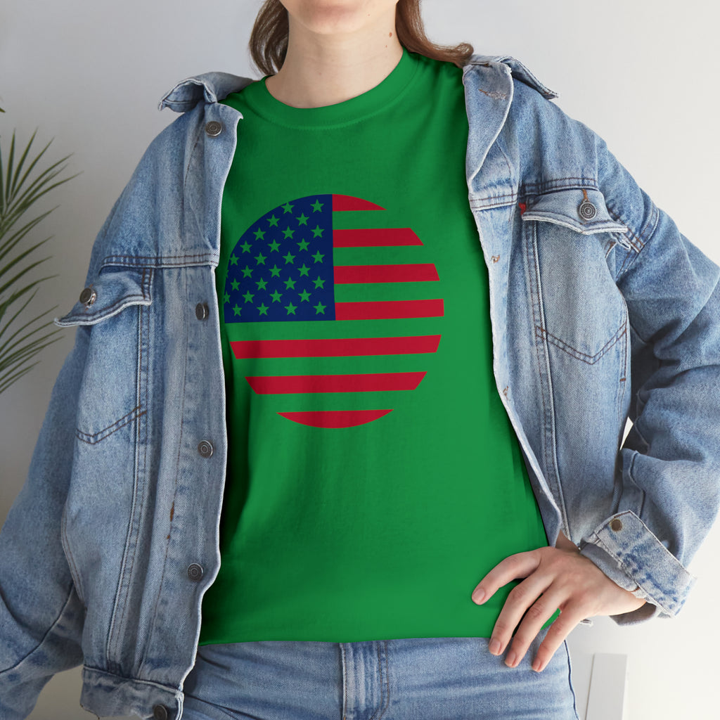 American Flag Globe Unisex Heavy Cotton Tee